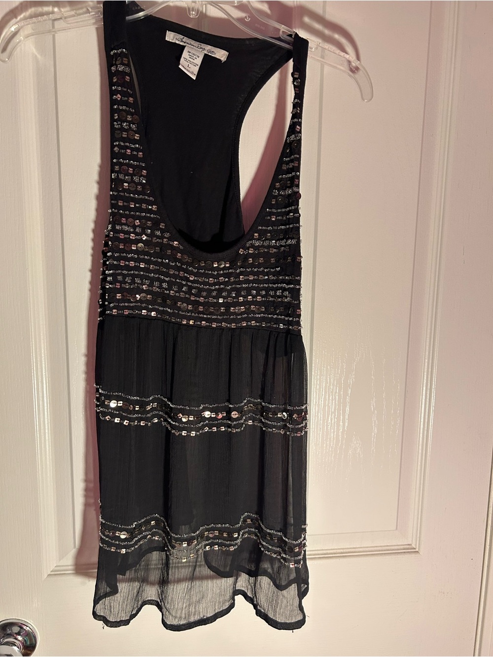 American Rag Black Sleeveless Racerback Tank Top